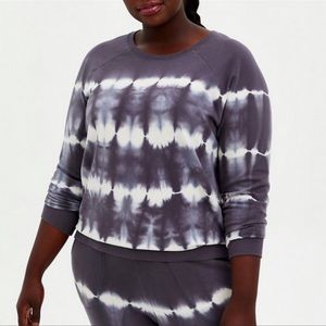NWOT Torrid Active Dark Bleach Dye Sweatshirt